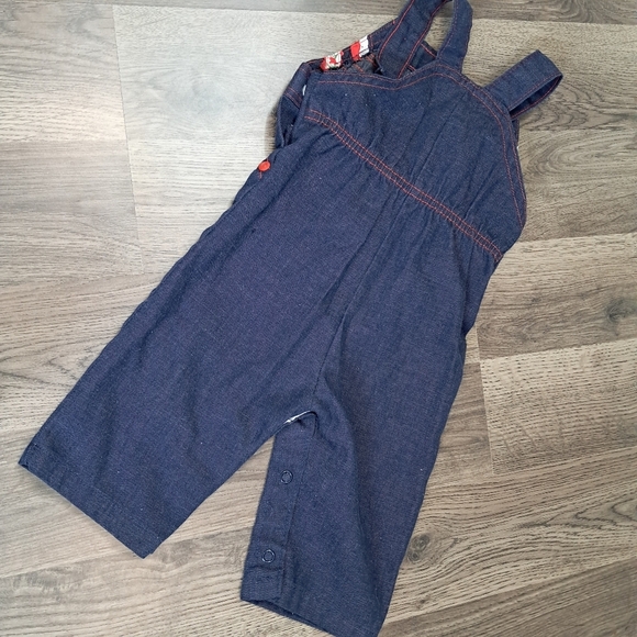 Vintage Healthtex Toddler Girl's Blue Denim Overalls Size 6 Month Made in USA - Picture 2 of 5